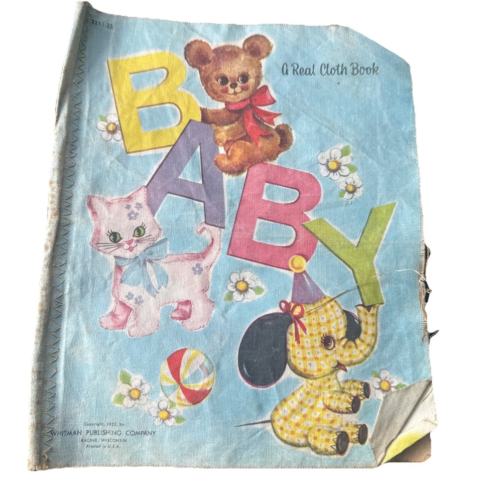 A Real Cloth Book - BABY - 1955 - Whitman publishing Company Scarce Cloth Book